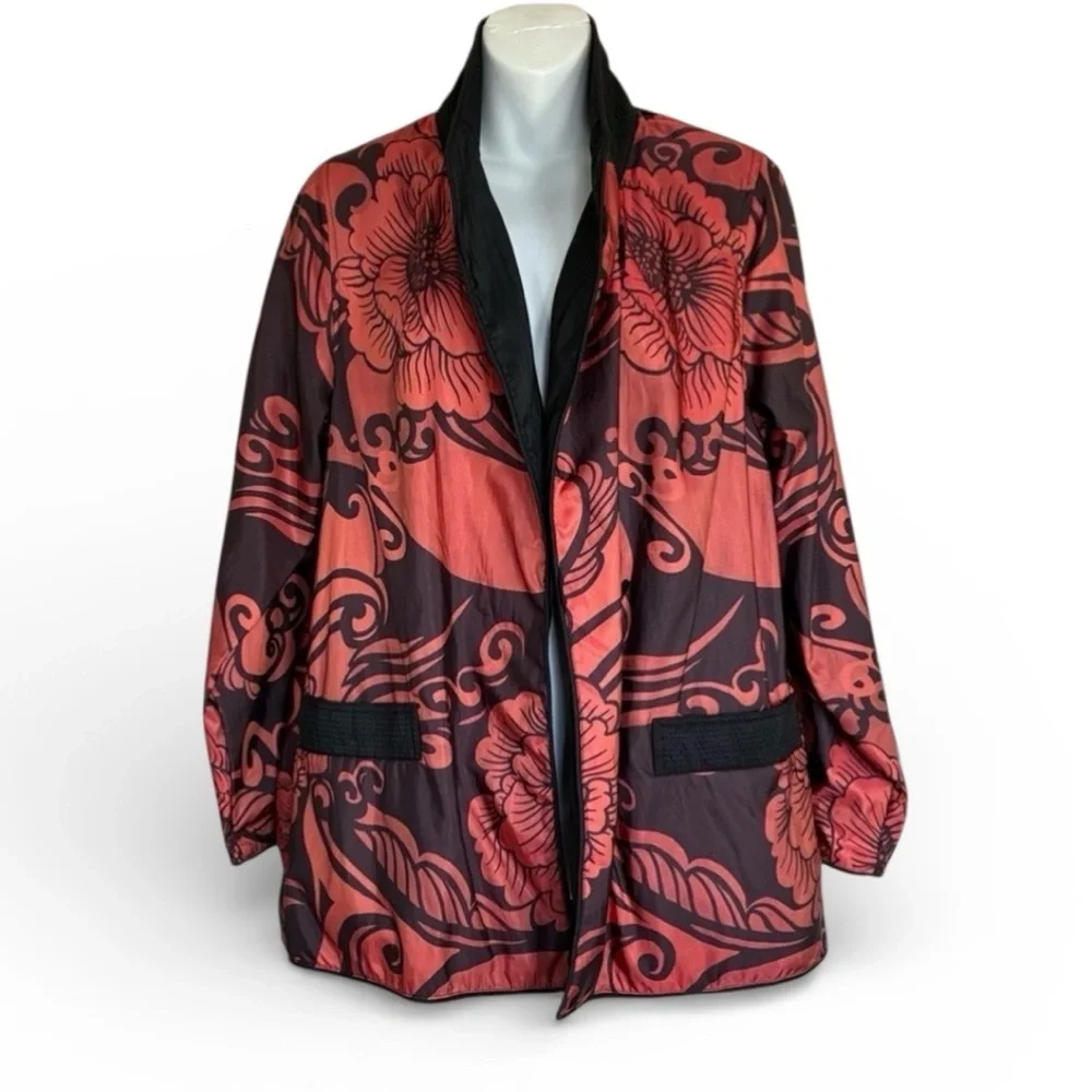 MYCRA PAC Reversible Rain Jacket, Women's S, Red Floral or Black. EUC - Picture 4 of 16
